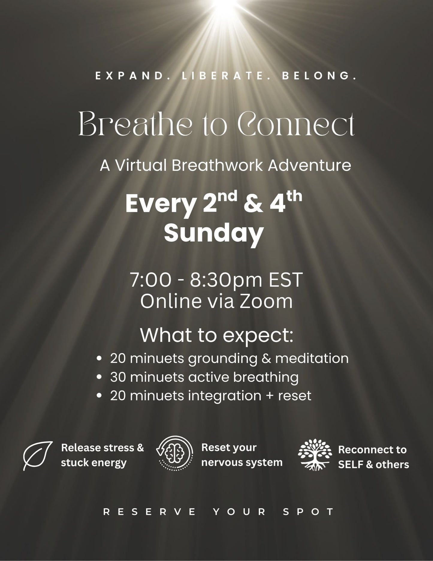 Breathe to Connect - Virtual Breathwork Adventure (Every 2nd and 4th Sunday of the Month)