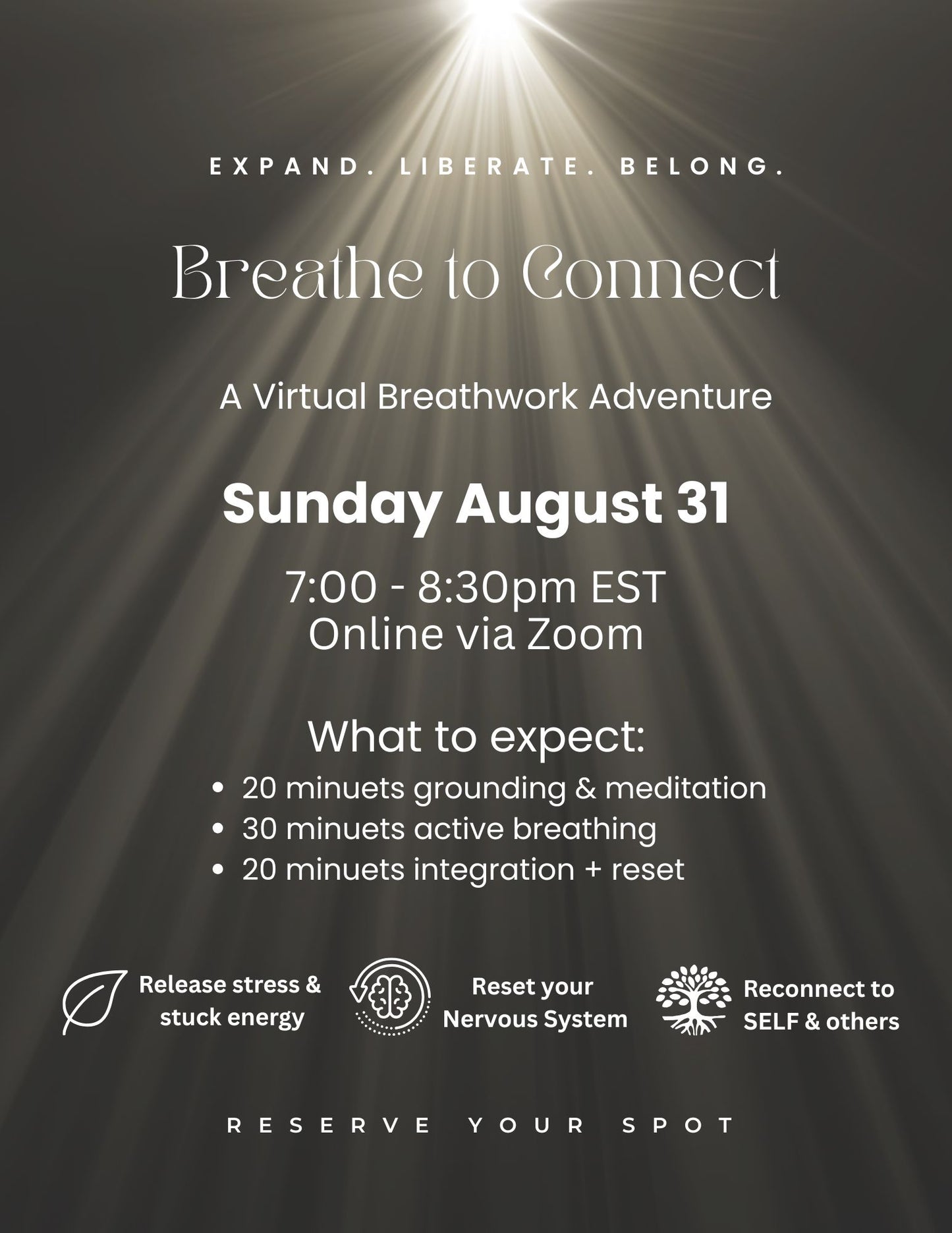 Breathe to Connect - Virtual Breathwork Adventure (Sunday August 31)