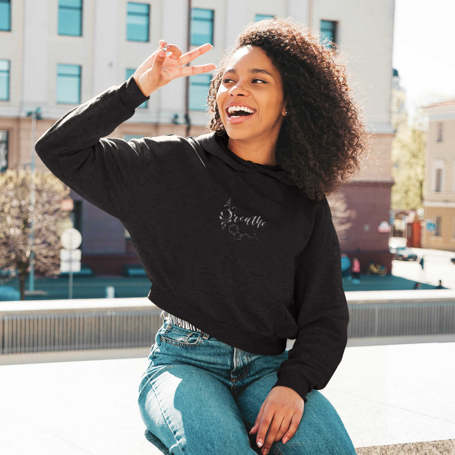 Breathe & Believe Crop Hoodie – Your breath is your power