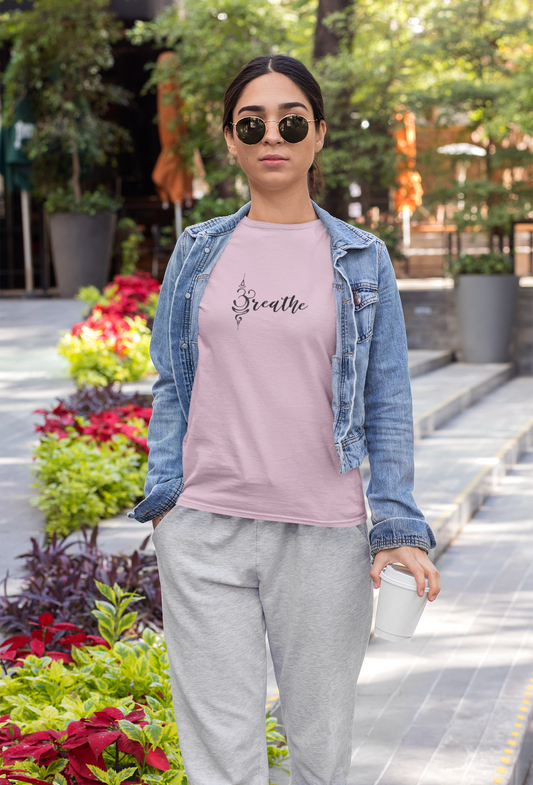 “BREATHE” Sacred Flow Tee – Om Alignment Edition