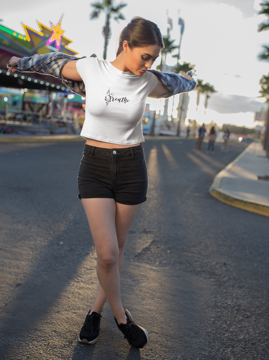 “BREATHE” Women’s Crop Tee – Align. Anchor. Ascend.